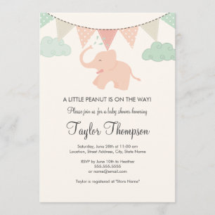 Invitation à la baby shower Little Peanut