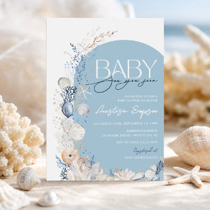 Invitation à la Baby Shower "Mers Bleues Côtières