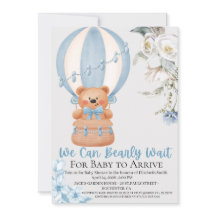 Invitation à la Baby Shower Montgolfière 'Bearly W