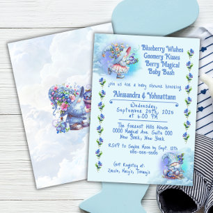 Invitation à la Baby Shower Myrtille et Gnomes