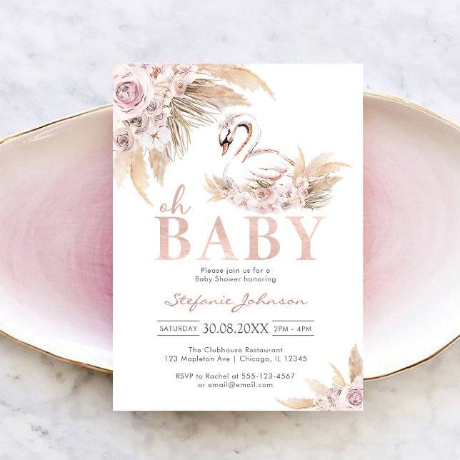 Invitation à la baby shower Oh Boy (Créateur téléchargé)