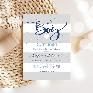 Invitation à la baby shower Oh Boy