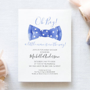 Invitation à la Baby Shower Oh Boy Bow Tie
