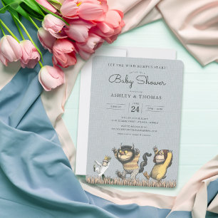 Invitation à la Baby Shower "Où sont les monstres 