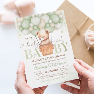 Invitation à la Baby Shower Ourson à peine attendu