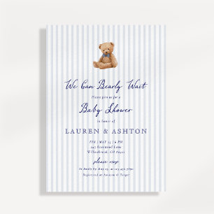 Invitation à la baby shower ourson chic