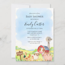 Invitation à la baby shower pour bébé animaux de l