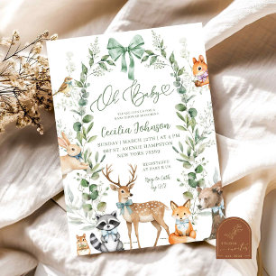 Invitation à la baby shower pour bébé avec animaux