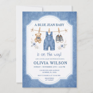 Invitation à la baby shower pour bébé avec un thèm