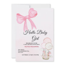 Invitation à la Baby Shower pour Bébé Fille au Rub