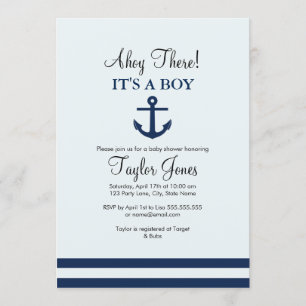 Invitation à la baby shower pour bébé garçon avec