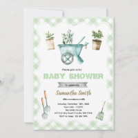 Invitation à la baby shower pour bébé jardinier Li