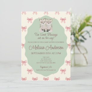 Invitation à la baby shower pour des jumeaux Deux