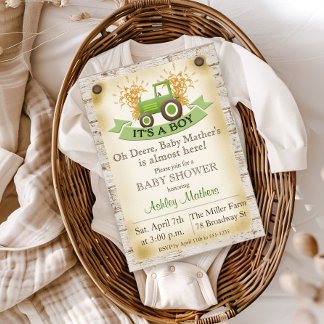 Invitation à la baby shower pour garçon avec tract