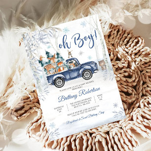 Invitation à la Baby Shower pour un Garçon en Bois