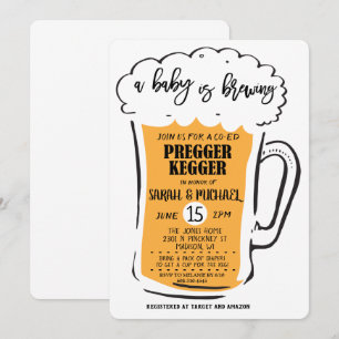 Invitation à la Baby Shower Pregger Kegger Beer