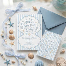 Invitation à la Baby Shower Sea You Soon | Mers Cô