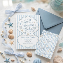 Invitation à la Baby Shower Sea You Soon | Mers Cô