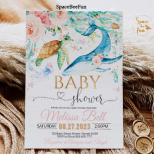 Invitation à la Baby Shower "Sous l'Océan" Fille O