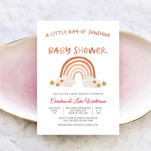 Invitation à la Baby Shower Sunshine Rainbow