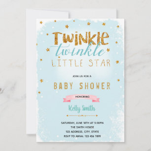 Invitation à la baby shower Twinkle Twinkle