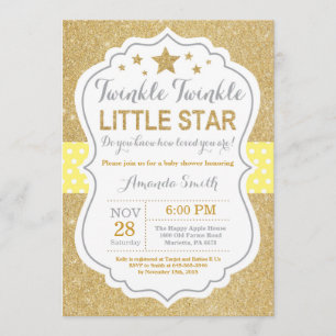 Invitation à la Baby Shower Twinkle Twinkle Little