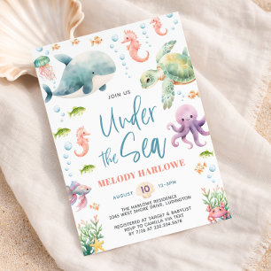 Invitation à la baby shower Under the Sea Ocean