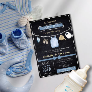 Invitation à la Baby Shower Vêtements de Garçon Ta