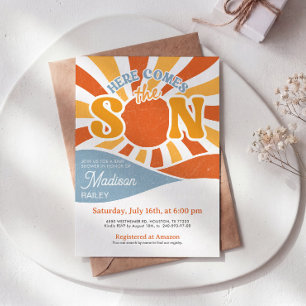 Invitation à la Baby Shower Voici le Fils Garçon