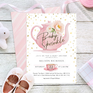 Invitation à la Baby Sprinkle Pink Tea Party