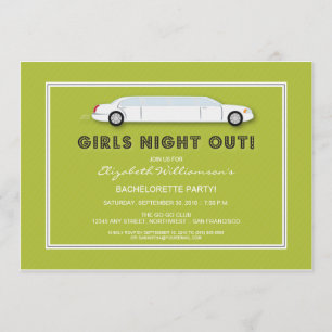 Invitation à la Bachelorette du Limo blanc (chaux)