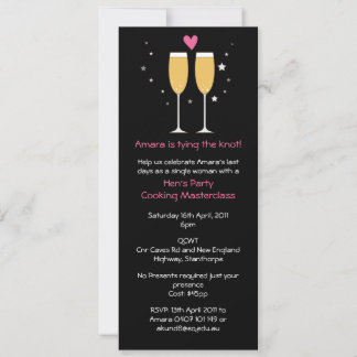 Invitation à la Bachelorette Toast de Champagne