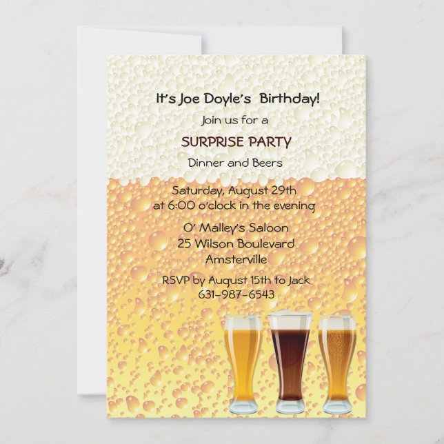 Invitation à la bière Cheers (Devant)