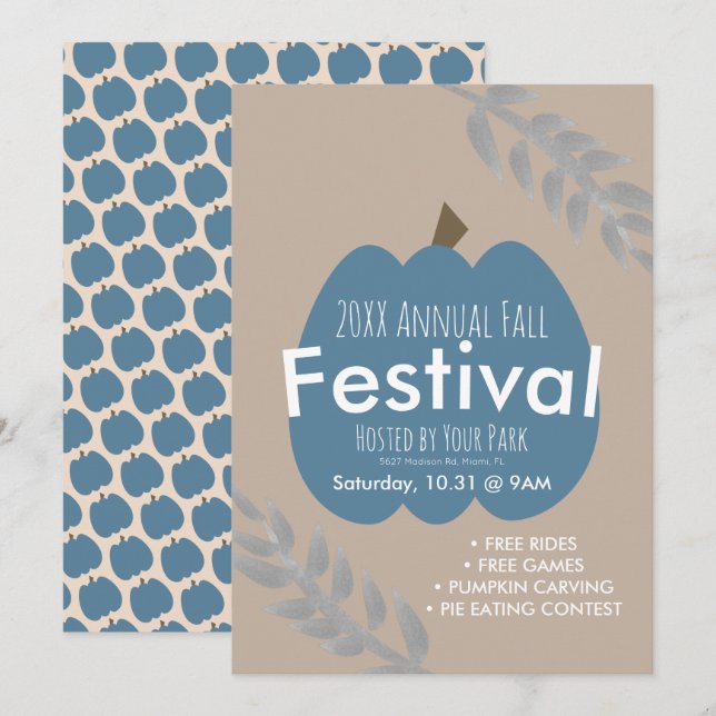 Invitation à la branche de citrouille du festival  (Devant / Derrière)