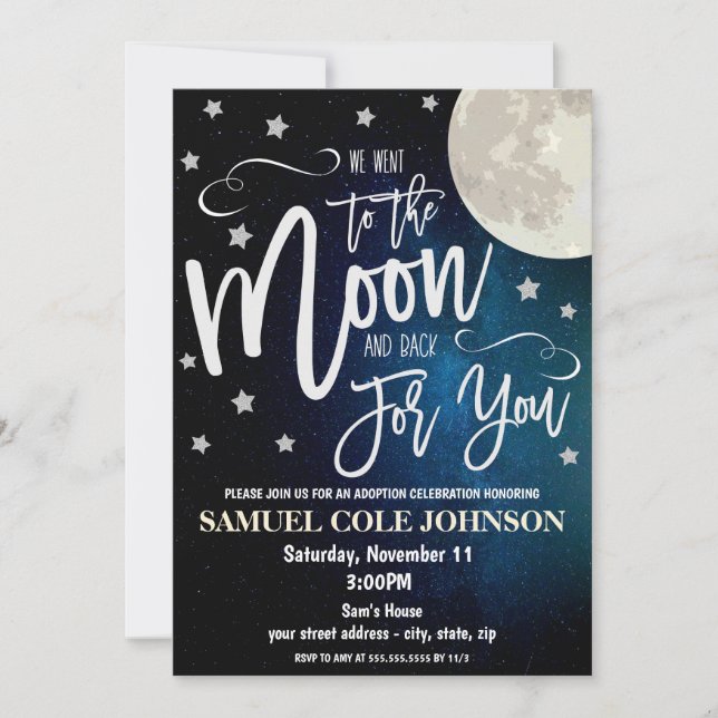 Invitation à la célébration de l'adoption (Devant)