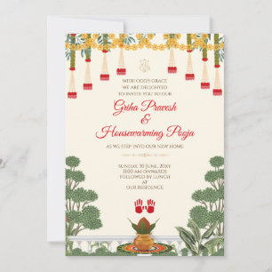 Invitation à la cérémonie de Gruhapravesam ou pend