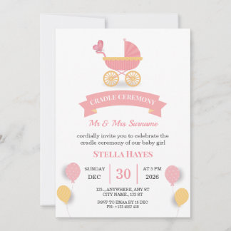Invitation à la cérémonie du berceau pour bébé fil