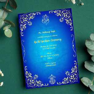 Invitation à la cérémonie Haldi Kumkum
