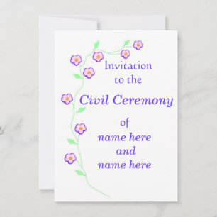 Invitation à la cérémonie Mariage/civile Florale r