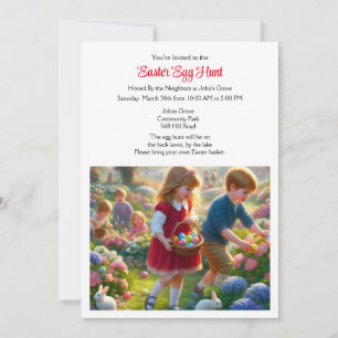 Invitation à la chasse aux œufs de Pâques