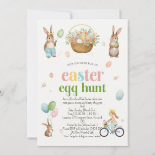Invitation à la chasse aux œufs de Pâques - Aquare