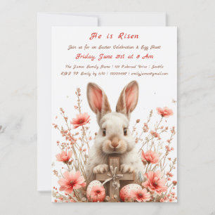 Invitation à la chasse aux œufs de Pâques "Il est 