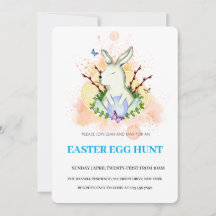 Invitation à la chasse aux œufs du brunch de Pâque
