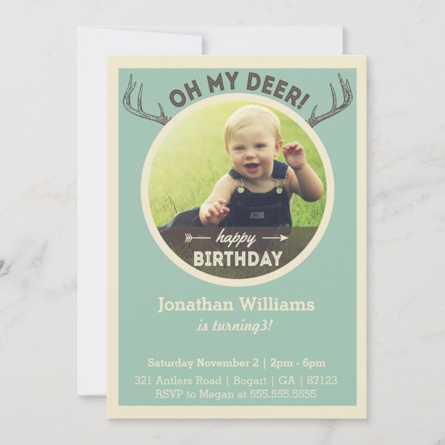 Invitation à la chasse pour bébés ou enfants (Devant)