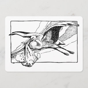 Invitation à la cigogne et au bébé