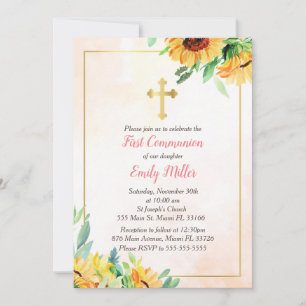 Invitation à la communion des tournesols d'aquarel