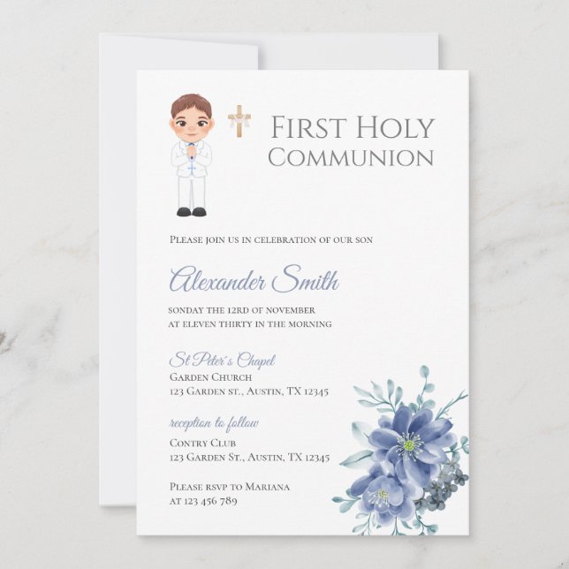 Invitation à la communion du premier Saint Garçon (Devant)