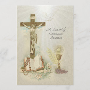 Invitation à la communion Vintage catholique tradi