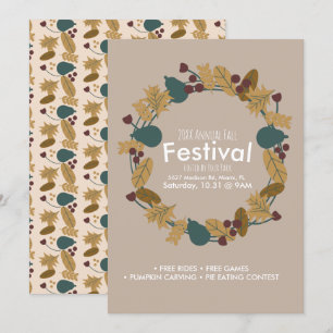 Invitation à la couronne de citrouille du festival