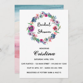 Invitation à la couronne florale multicolore